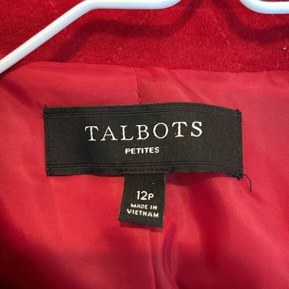 TALBOTS Womens Jacket 12 Petite Quilted Red 4 Button Front Pockets - Picture 4 of 4